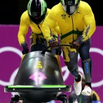 The Jamaica bobsleigh team competing at the 2014 Winter Olympcs